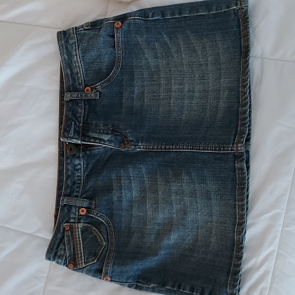 ZD  distressed mini jean skirt